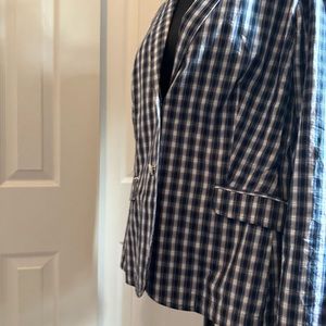 Light weight cotton blazer plaid